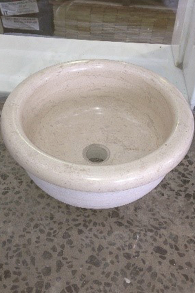 Solid Crema Marfil Marble Basin