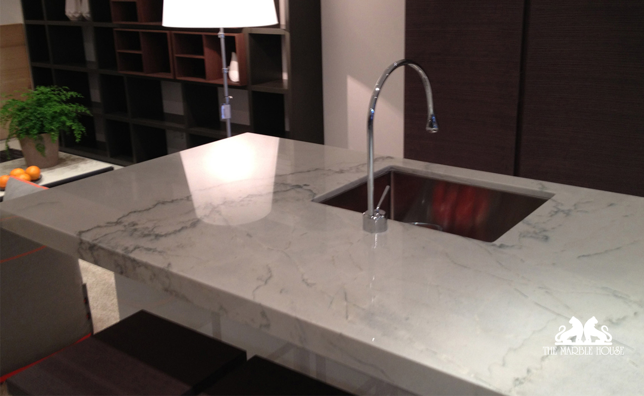 Statuario. Stone kitchen benchtops. Kitchen benchtops ideas. Marble benchtops Sydney, Melbourne. Kitchen stone benchtops.