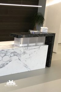 Statuario & Nero Marquina. Stone kitchen benchtops. Kitchen benchtops ideas. Marble benchtops Sydney, Melbourne. Kitchen stone benchtops.