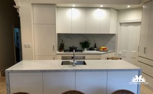 White Carrara marble. Carrara marble slabs. Carrrara marble white. The Marble House, Melbourne, Australia.